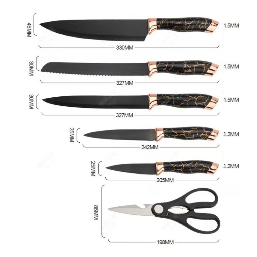 Set De Cuchillos X5 Negro